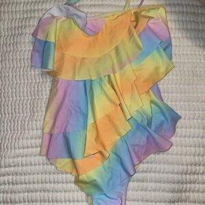 SHEIN Multicolor Ruffle Swimsuit